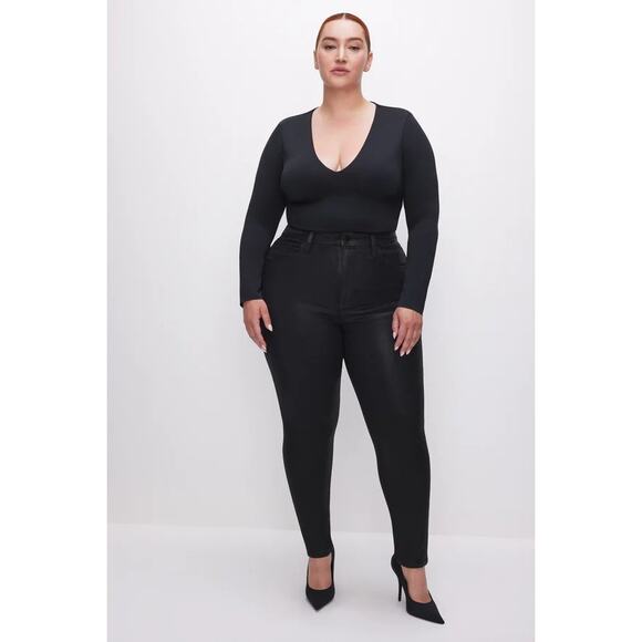 Good American Good Legs Black Coated Skinny Jeans Plus Size 24 NWOT - Picture 11 of 11